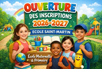 image avec une école et des enfants pour les inscriptions 2026 2027