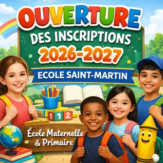 image avec une école et des enfants pour les inscriptions 2026 2027
