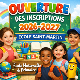 image avec une école et des enfants pour les inscriptions 2026 2027
