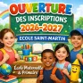 image avec une école et des enfants pour les inscriptions 2026 2027